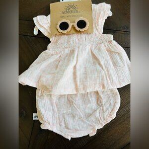 Pink Kids Matching Set with Sunglasses